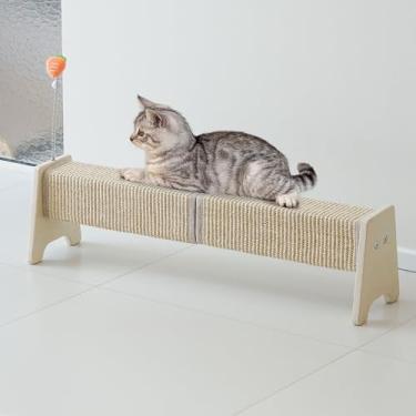 Imagem de Aberatail Arranhador Para Gatos, Poste Horizontal De Sisal 30" Gatos Interior, Protetor Móveis Durável Com Brinquedo Mola