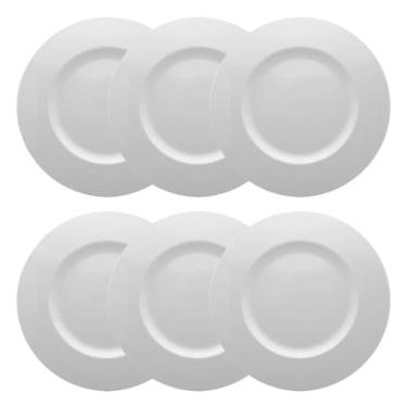 Imagem de Prato Raso de Porcelana Strauss Sable Branco 32CM 6PÇS