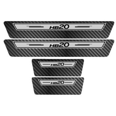 Imagem de Soleira Porta Premium Prata Carbono Hb20 21 22 23 2024 2025 - Jhow Ade