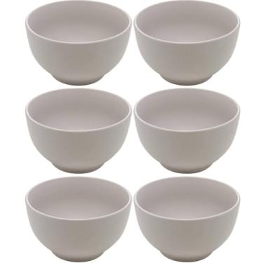 Imagem de 6 Tigelas 680ml Cumbucas Bowls de Cerâmica Lyor Bege Cronus Sobremesa Sopa