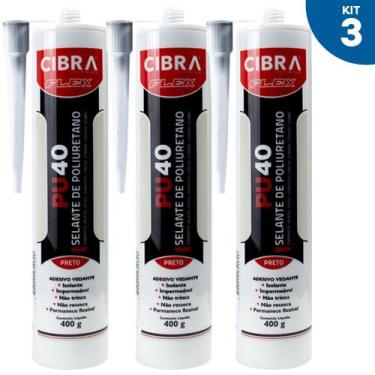 Imagem de Kit 3 Selantes PU 40 Selante de Poliuretano Adesivo Vedante Cibra Flex