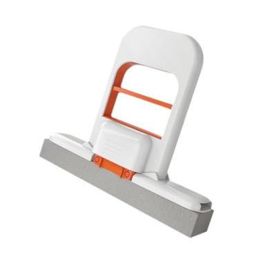 Imagem de WeiLaiKeQi Mop compacto autotorcedor com barra de compressão e cabeça de esponja com forte absorção para cantos apertados, Branco Laranja