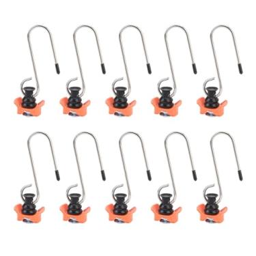 Imagem de Keenso L Track Único Stud Encaixe, 10PCS Único Stud Encaixe L Track Amarre Âncora Com Gancho para Van Pickup Trucks Reboques Quebrando Carga 110lbs (Laranja)