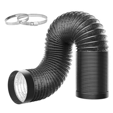 Imagem de Puunkeey Mangueira de ventilação de alumínio flexível de 10 cm - resistente à corrosão, leve, durável HVAC/tubo de encanamento para sistemas HVAC, encanamento, dutos HVAC (10 cm x 25 pés)