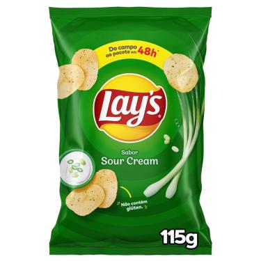Imagem de Batata Frita Lisa Creme de Cebola Lays 115g