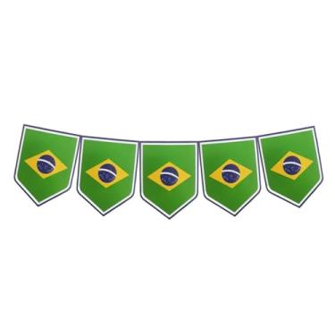 Imagem de Faixa Decorativa Bandeirinhas Brasil 8m x 18cm Festa das Nações Copa do Mundo Decoração e Eventos