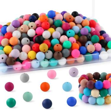 Imagem de Grânulos de silicone HHCFAST 12 mm 30 cores para pulseira de chaveiro