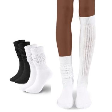 Imagem de Meias Slouch Sock Scrunch para mulheres Flydo Stacked High, pacote com