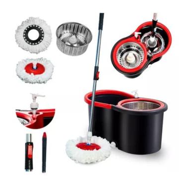Imagem de Mop Completo de 8 Litros Giratório Pro Inox Com Dispenser Para Escritó
