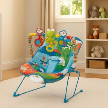 Imagem de Cadeira de Balanço Descanso do Bebê com Som e Cinto Ajustável (Azul)