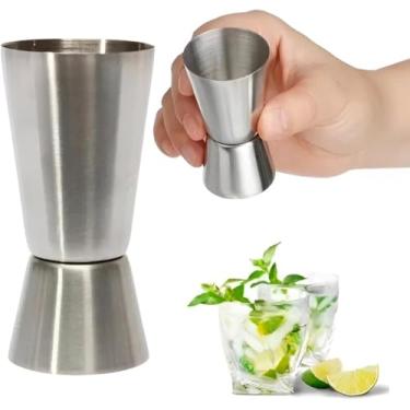 Imagem de Dosador Duplo de Bebidas 30ml/60ml em Aço Inox – Medidor Profissional para Drinks, Coquetéis, Sucos e Xaropes – Bartender e Coquetelaria