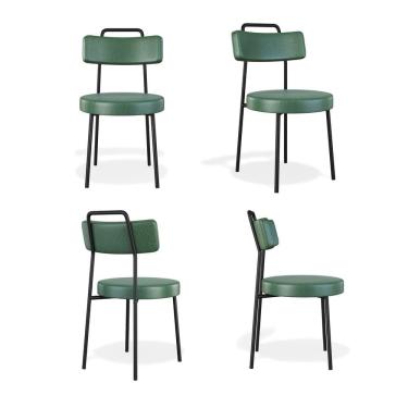 Imagem de Conjuto 4 Cadeiras Ster Escritório Couríssimo Verde - Vallisa Decor