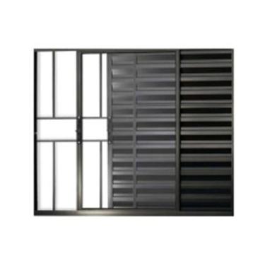 Imagem de Veneziana 3 Folhas Aluminio Preto 1,00x1,50 C/grade