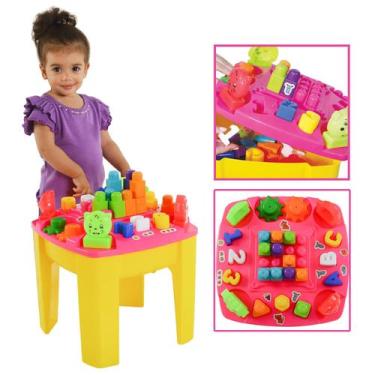 Imagem de Mesa Infantil Didática Blocos de Montar Mesinha Atividades  - Dismat, 