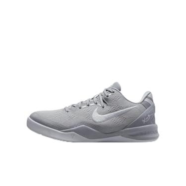 Imagem de Nike Tênis infantil de basquete Kobe 8, Cinza lobo/cinza lobo/branco, 21