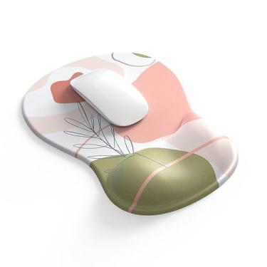 Imagem de BOCHEERY Tapete de mouse confortável com descanso de pulso em gel, mouse pad ergonômico para alívio da dor, superfície de suporte de pulso suave e base de poliuretano antiderrapante para computador