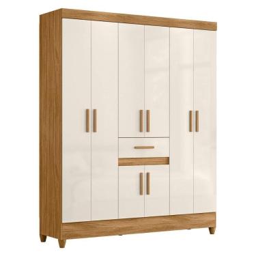 Imagem de Guarda Roupa Casal Portugal 6 Portas 165 Cm Moval Freijo Off White
