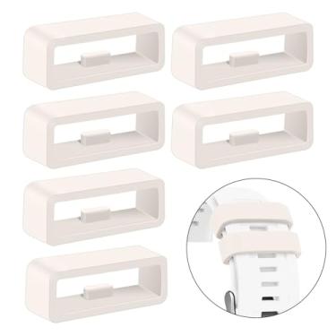 Imagem de Pacote com 6 pulseiras de relógio compatíveis com Garmin Forerunner 55 245 45 165 645 158, pulseiras de relógio de substituição de silicone de 20 mm para relógio/suporte/anéis de fixação de retenção