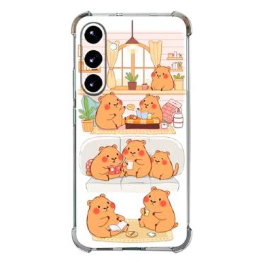 Imagem de Beaucov Capa para Galaxy S25 FE, linda capivara na sala de estar, proteção contra quedas, à prova de choque, capa protetora de corpo inteiro TPU resistente a arranhões para Samsung Galaxy S25 FE