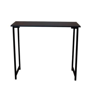 Imagem de Mesa Escritório Estilo Industrial 90cm X 45cm Tampo Preto - Level11