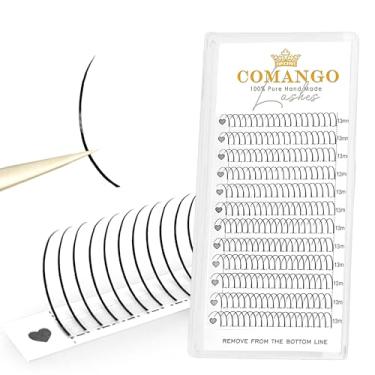 Imagem de CoMango Extensões de cílios pré-fabricados Spikes Wispy Wet Fairy Lash C/D Curly Mix 8-15 mm preto natural 0,07 espessura extensões de cílios pontiagudos 240 spikes leque de cílios (preto, 0,07-C-13