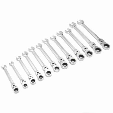 Imagem de Conjunto de Chave de Catraca Kit de Aço para Cabeça Elástica Métrica Kit de Chave de Catraca Combinada Conjunto de Chave de Catraca Conjunto de Chave de Catraca Chaves Combinadas