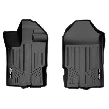Imagem de SMARTLINER Tapetes de piso personalizados 1ª fileira conjunto de forro preto para pisos de vinil 2019-2021 Ford Ranger