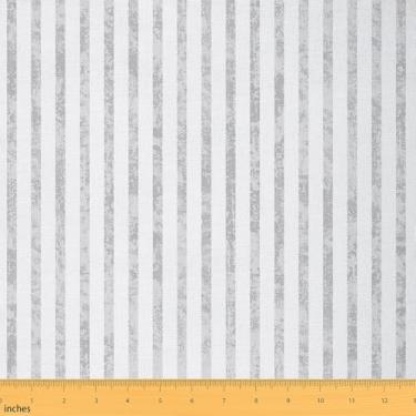 Imagem de jejeloiu Tecido listrado cinza da The Yard Tecido de estofamento simples moderno para cadeiras geométrico bonito à prova d'água decoração interna e externa para projetos de artesanato de costura DIY 1