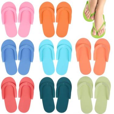 Imagem de 36 Pares Chinelos Descartáveis Multicolorido Chinelos De Pedicure Chinelos De Spa Homem e Mulher Fracasso Pé