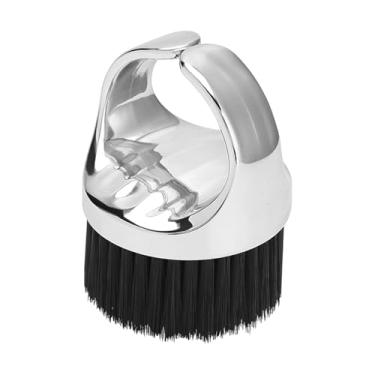 Imagem de Zialofi Escova de limpeza facial, escova macia de barbeiro, cabo confortável, de cabelo e barba para homens, para cabeleireiro e modelagem, Argent