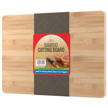 Imagem de Better Houseware Tábua de corte de bambu - 25,4 cm x 35,5 cm - bambu natural - dupla face, adequada para facas, perfeita para cortar, cortar em cubos, picar e charcutaria