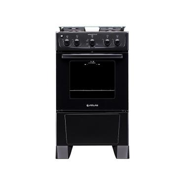 Imagem de Fogão De Piso Atlas 4 Bocas Monaco Plus Mesa Inox Preto Bivolt
