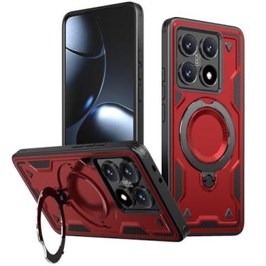 Imagem de SORAKA Capa para Xiaomi 14T Pro com suporte,compatível com MagSafe,Capa para Xiaomi 14T Pro com chapa de ferro Capa resistente que absorve choques Proteção contra quedas de nível militar