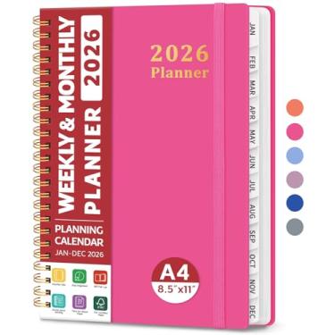 Imagem de Agenda 2026, agenda semanal e mensal, janeiro de 2026 a dezembro de 2026, capa dura, agenda agenda 2026, com abas para mulheres e homens, bolso interno, encadernação espiral, perfeito para escritório