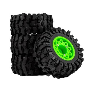 Imagem de NMNRC Plastic RC Short Course Truck Wheels and Rubber Tires & 12MM 14MM 17MM Hex Kit for 1/10 Axial SCX10 II III Redcat Gen7 Gen8 TRX4 Senton Slash 4×4 2WD Series Upgrade Part Green