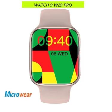 Imagem de Relógio W29 Pro Microwear Smartwatch Watch 9 Pro W29 Pro Série 9 Tela 2.02' - Rosa Gold 2024-Unissex