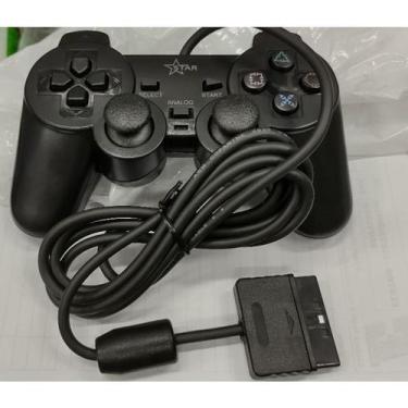 Imagem de Controle PS2 analógico com fio preto star LE - NoBrand