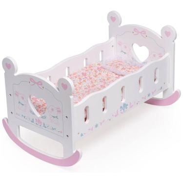 Imagem de Cama de Boneca de Madeira ROBUD, para Bonecas de até 45cm, com Colchão, Travesseiro e Edredom, Ideal para Presentear Crianças