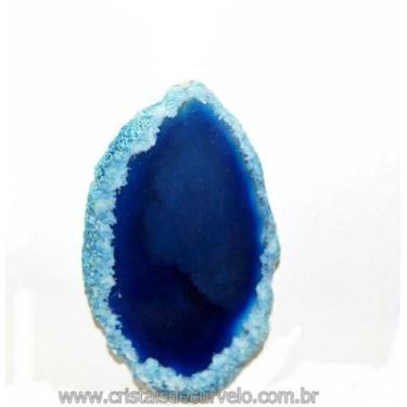 Imagem de 10 Chapas de Ágata Azul para Montagem de Colares e Pingentes - Atacado