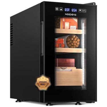 Imagem de Umidor de Charutos NEEDONE 23 Litros Pro - Controle Inteligente de Umidade e Temperatura 2.0, Gabinete Elétrico Termostático 150 Charutos.