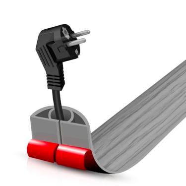 Imagem de Escondedor autoadesivo para cabo de chão, gerenciamento de cabos de 9 m, protetor de faixa de extensão para fios, evita viagens de cabos para escritórios, academias, exposições. Cavidade: 1 cm (L) x