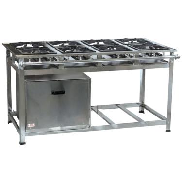 Imagem de Fogão Industrial 8 Bocas P8 em Aço Inox com Forno Leona