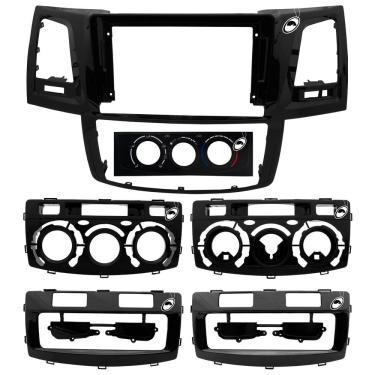Imagem de Moldura de Painel 2 Din 9" Hilux e SW4 2005 até 2015 Ar Analógico e Digital Black Piano