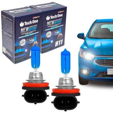 Imagem de Par Lampada Super Branca H11 8500k Xenon 12v 55w Techone