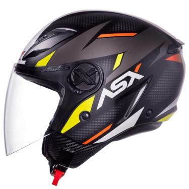 Imagem de Capacete Feminino Masculino Asx Aberto City Air Square Moto, Preto Ama