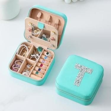 Imagem de Caixa de joias de viagem pequena T-Blue - Organizador para presentes femininos: 6-16, 30 a 60 anos