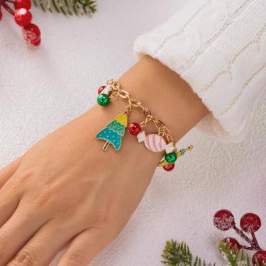 Imagem de Pulseiras de Natal, berloques, contas, presentes, decorações de árvores, roupas femininas