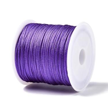 Imagem de Cordão de nylon de 0,8 mm para pulseiras, fabricação de joias, nó chinês, cordão de nylon para contas trançadas, pulseiras da amizade, colares de macramê, artesanato, roxo