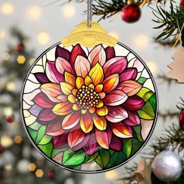 Imagem de Enfeites de Natal, flores de cristal, enfeites de árvore de Natal feitos à mão, decoração de carro e casa - presentes de Natal, decoração de artesanato em acrílico, ideias de troca de presentes para