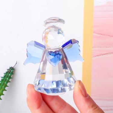 Imagem de Estatueta de anjo de cristal com design brilhante decorativo de Natal e elegância artesanal para um espírito festivo mágico